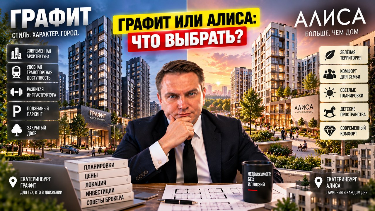 Графит или Алиса: сравнение ЖК Екатеринбурга