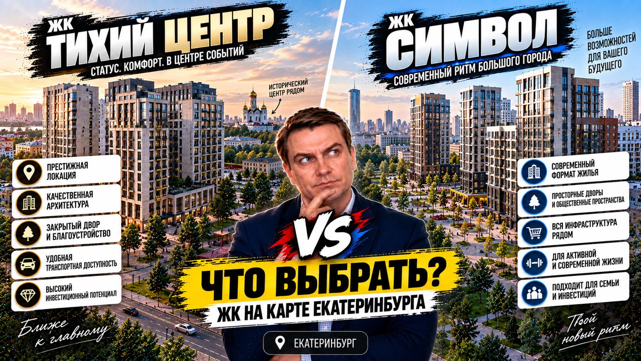 ЖК Тихий центр или Символ: какой проект выбрать в Екатеринбурге