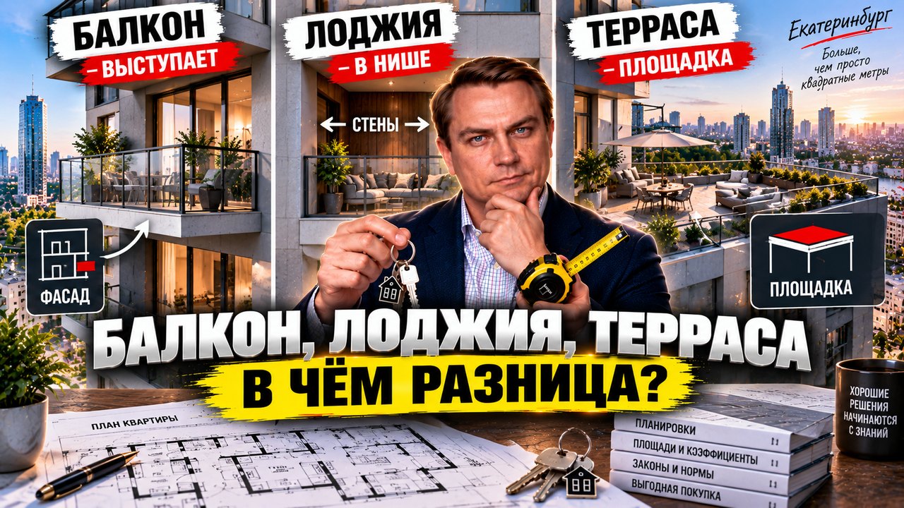 Балкон, лоджия и терраса: в чём разница и что выбрать в новостройке