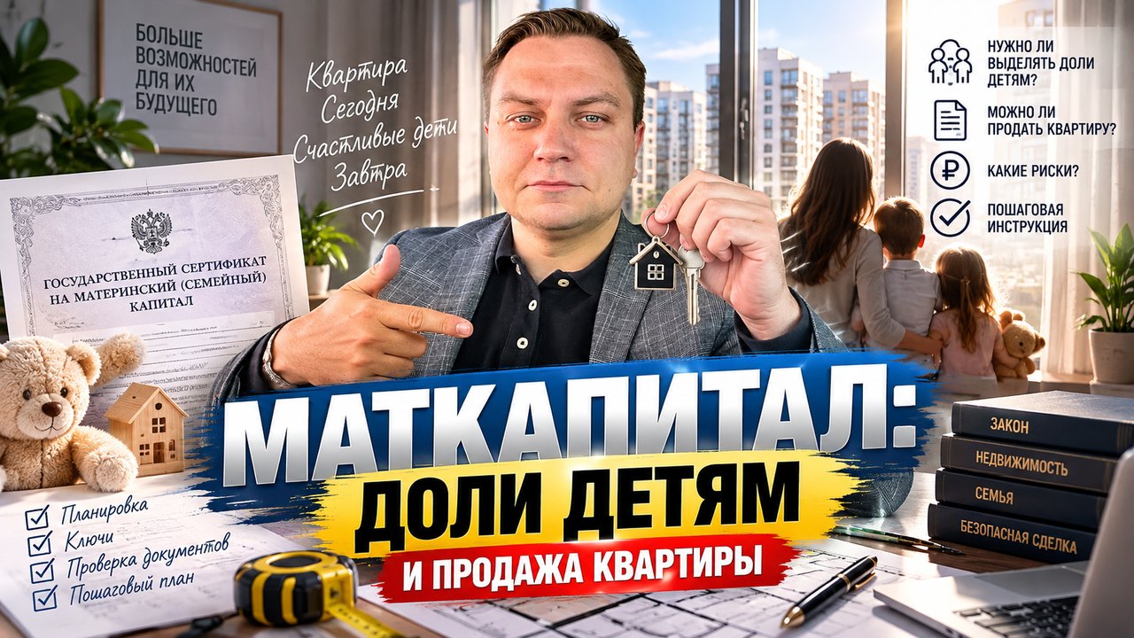 Материнский капитал в сделке с квартирой: доли детям, сроки, продажа и риски покупателя