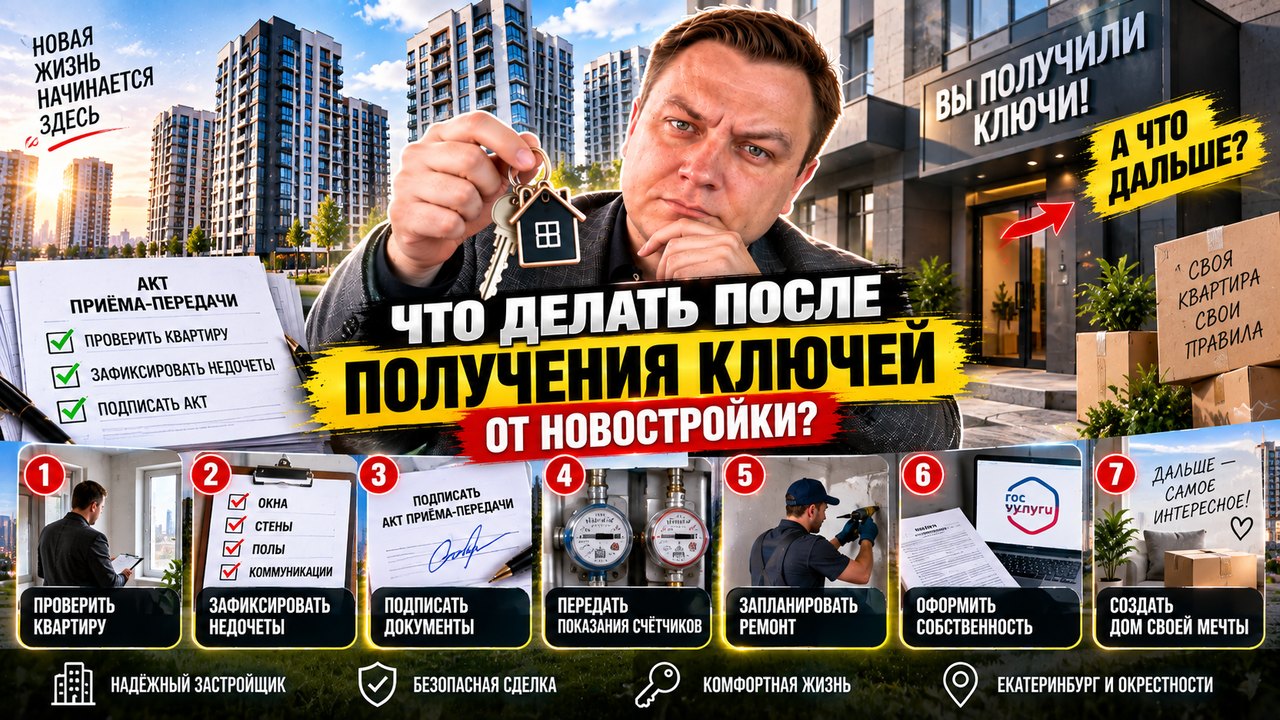 Что делать после получения ключей от новостройки: порядок действий по шагам