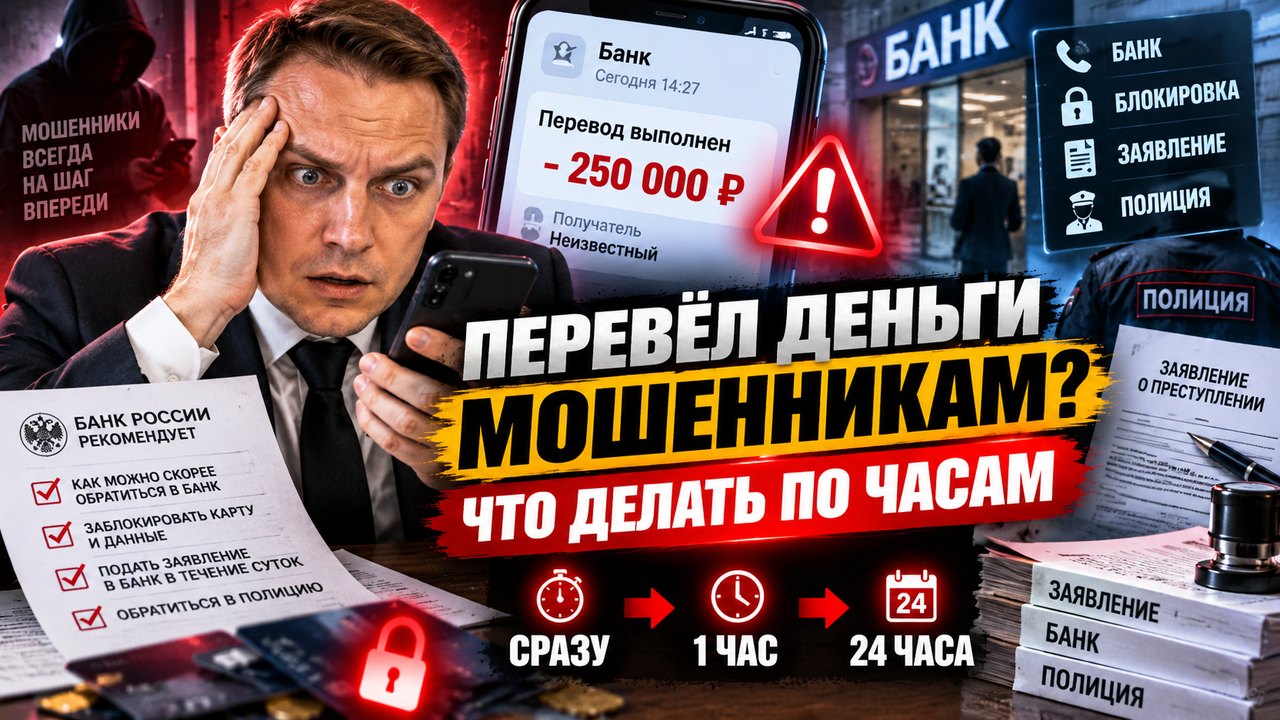 Перевёл деньги мошенникам: что делать в первые сутки