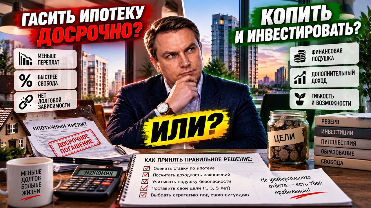 Гасить ипотеку досрочно или копить: 4 критерия решения