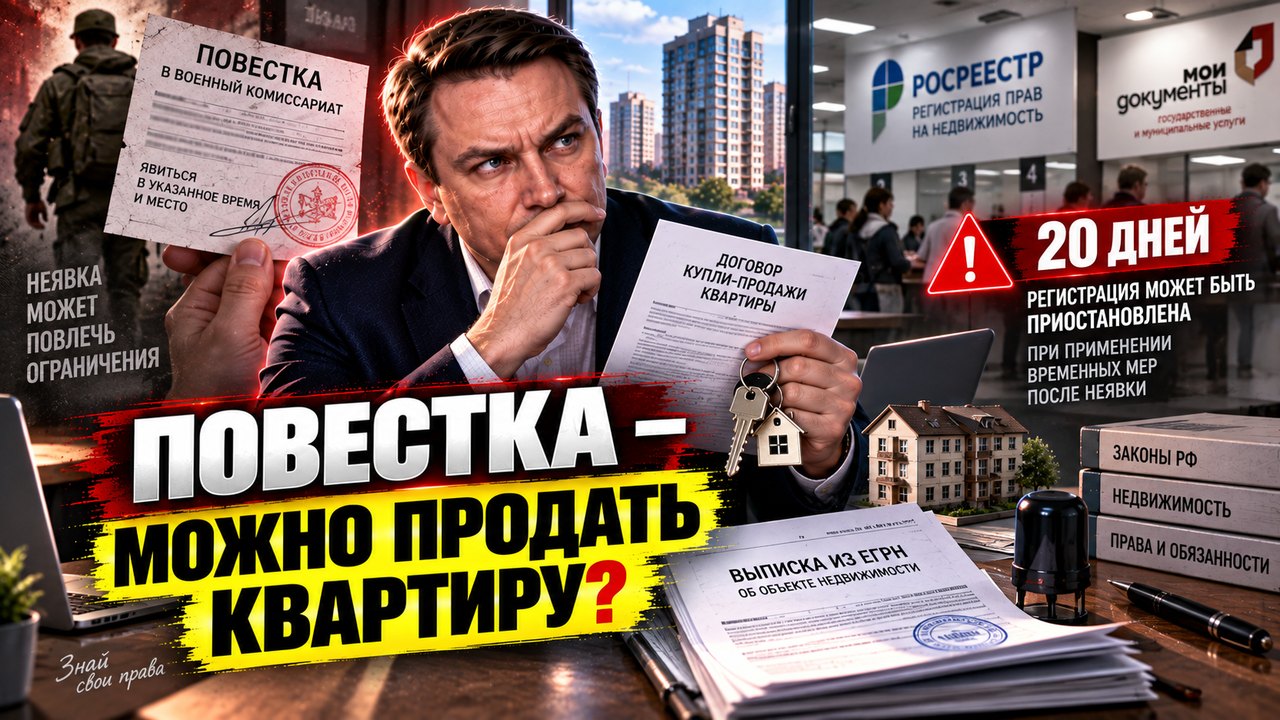 Повестка пришла: можно ли продать квартиру в 2026
