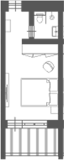 Планировка Студии 21.5 м² в ЖК «Alean Family VOLNA», корпус VOLNA