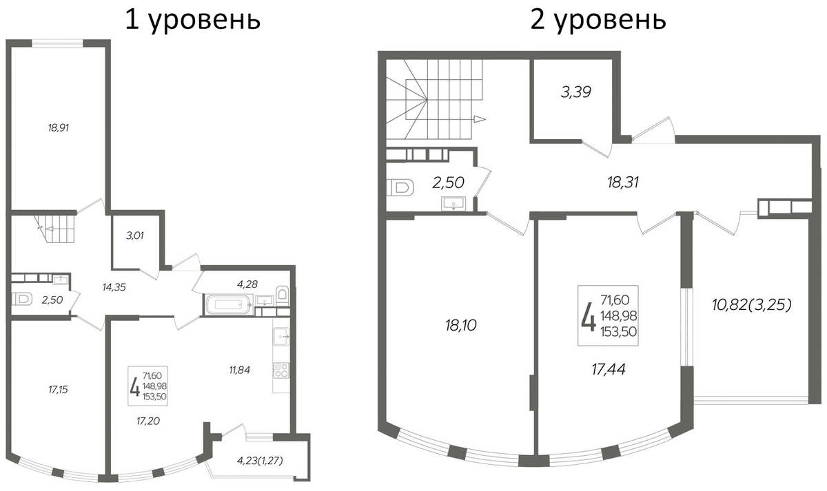 Планировка 5Е-к.кв 153.5 м² в ЖК «Альфа. АСК», корпус 1