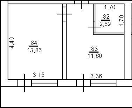 Планировка двухкомнатная 28.4 м² в ЖК «Апартаментный комплекс Sunday», корпус 1