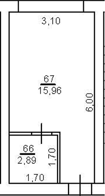Планировка двухкомнатная 36.8 м² в ЖК «Апартаментный комплекс Sunday», корпус 1