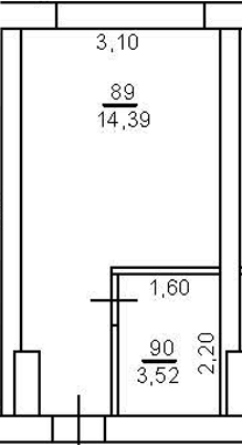Планировка Студии 26.7 м² в ЖК «Апартаментный комплекс Sunday», корпус 1