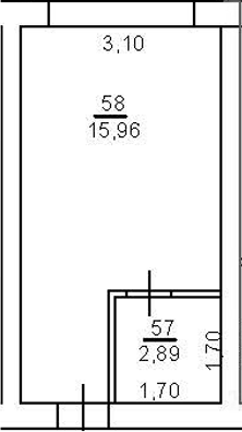 Планировка Студии 27.6 м² в ЖК «Апартаментный комплекс Sunday», корпус 1