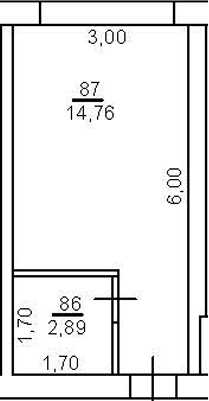 Планировка Студии 35.9 м² в ЖК «Апартаментный комплекс Sunday», корпус 1