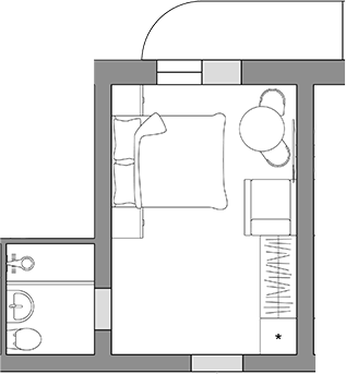 Планировка свободная планировка 19.4 м² в ЖК «Апарт-отель Fox», корпус 1
