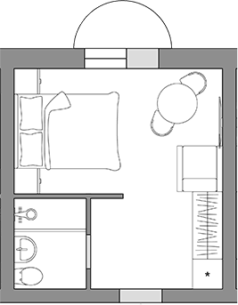 Планировка свободная планировка 21.5 м² в ЖК «Апарт-отель Fox», корпус 1