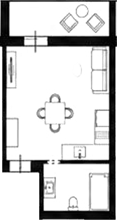 Планировка Студии 28 м² в ЖК «Atrium Avenue», корпус Г