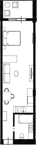 Планировка Студии 32.4 м² в ЖК «Atrium Avenue», корпус Г