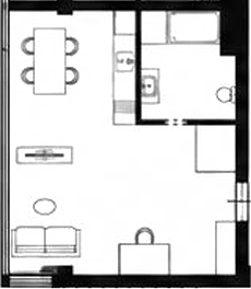 Планировка Студии 36.9 м² в ЖК «Atrium Avenue», корпус Г