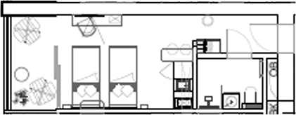 Планировка Студии 25.8 м² в ЖК «Азимут Plus Residence», корпус 1