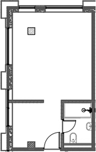 Планировка Студии 34.82 м² в ЖК «Azimut Сити Отель Пятигорск», корпус 1