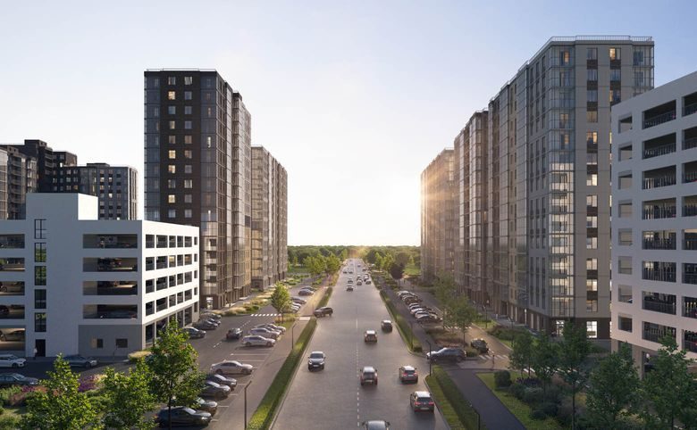 Эпос — За парковку: отдельный многоуровневый паркинг (белое здание 