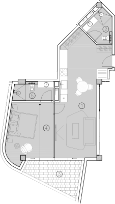 Планировка однокомнатная 66 м² в ЖК «ГК Livingston Grand Resort&Spa», корпус 2