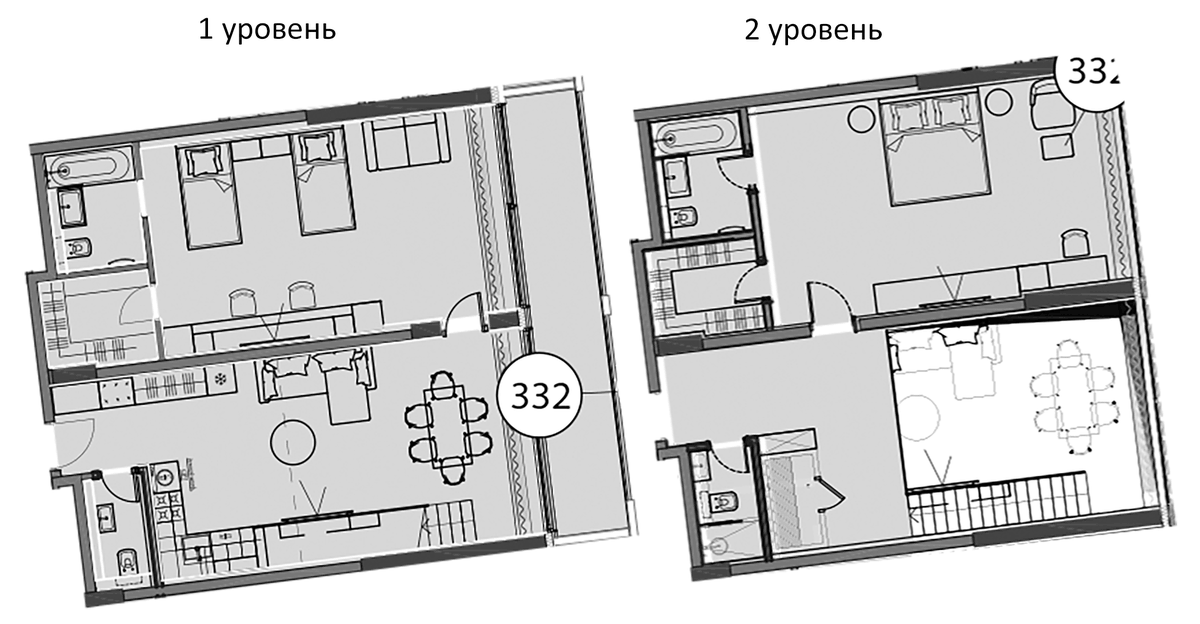 Планировка свободная планировка 154.2 м² в ЖК «Гостиничный комплекс Поляна Пик», корпус 1