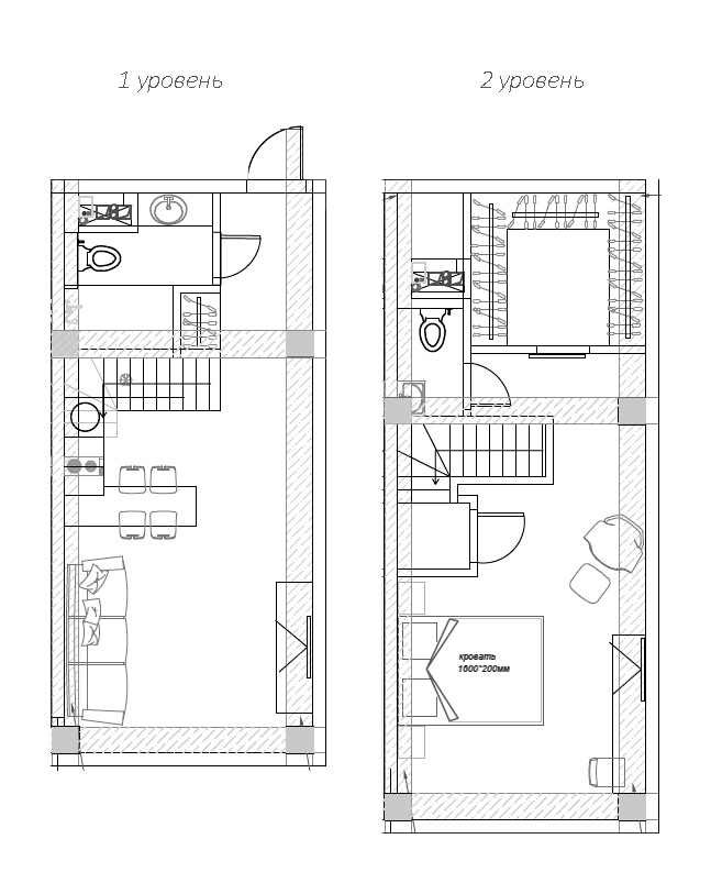 Планировка свободная планировка 57.7 м² в ЖК «Mirror Family», корпус 2