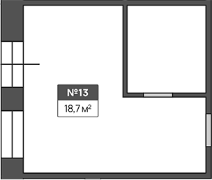 Планировка свободная планировка 18.7 м² в ЖК «Отель осознанного отдыха СЕЗОНЫ | Морозовский», корпус А