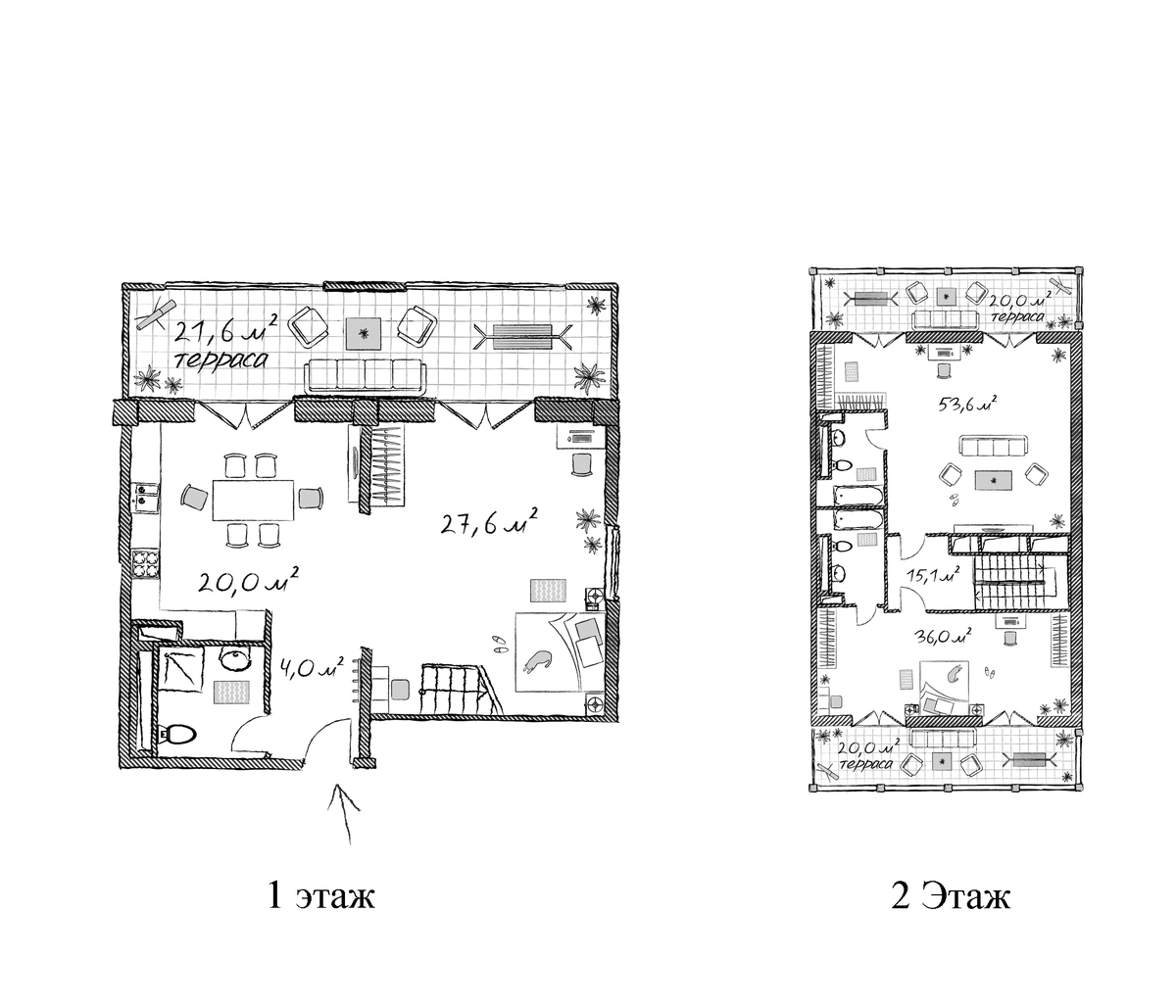 Планировка двухкомнатная 242.4 м² в ЖК «Сады морей», корпус Берта Моризо