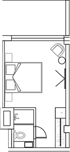 Планировка Студии 28.5 м² в ЖК «Sun Peak», корпус 4