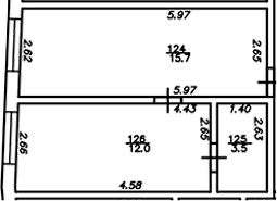 Планировка однокомнатная 31.2 м² в ЖК «The Manor», корпус 1