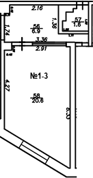 Планировка Студии 29.1 м² в ЖК «The Manor», корпус 1