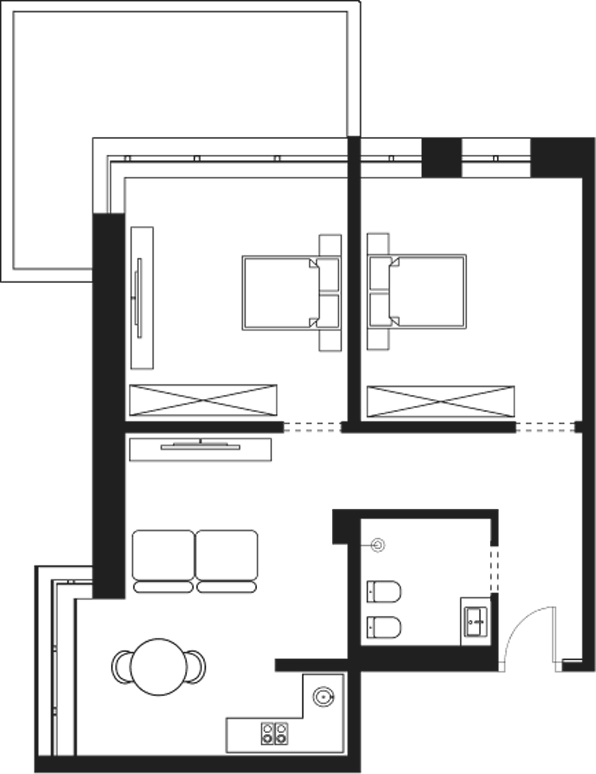 Планировка свободная планировка 78.38 м² в ЖК «Резиденция Волна», корпус 3