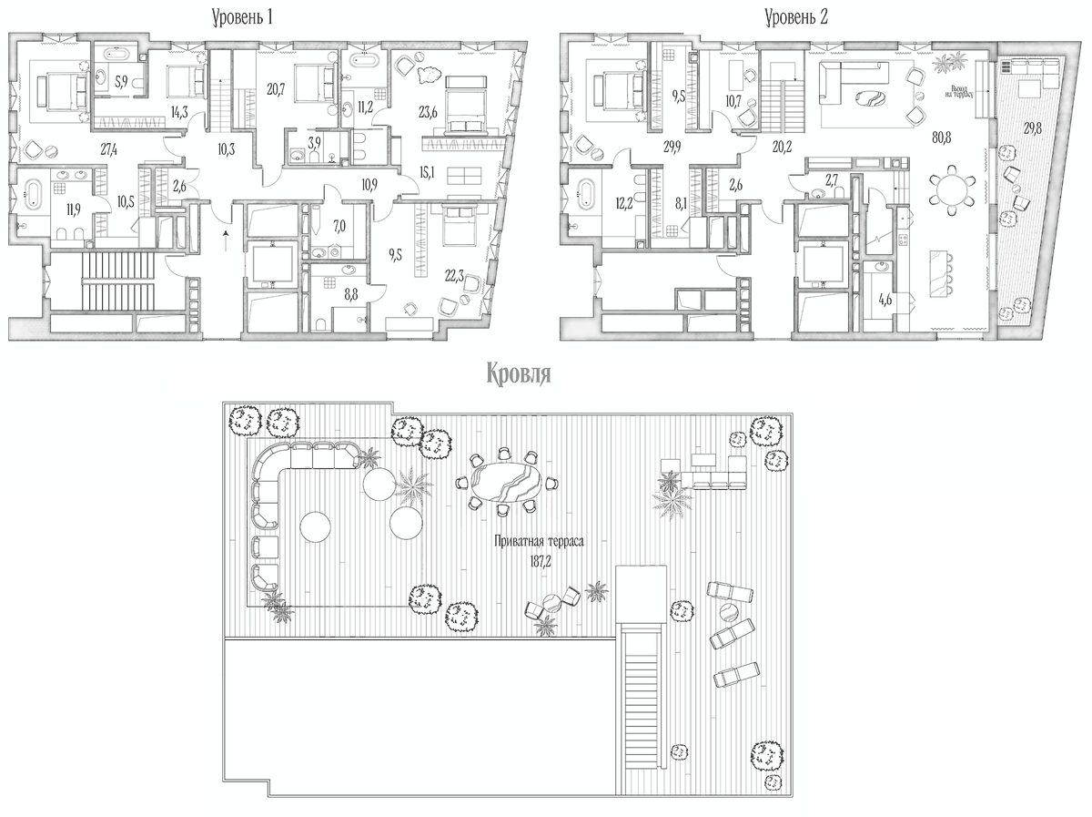 Планировка 7-к.кв 491 м² в ЖК «Аннабель», корпус 1