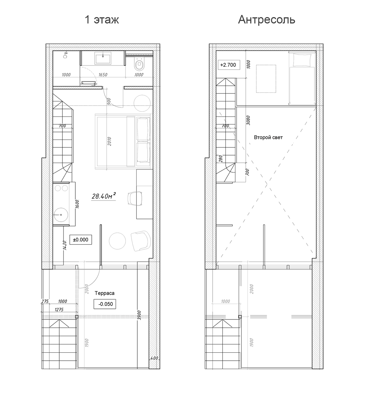 Планировка Студии 50.17 м² в ЖК «Апарт-отель Елочка», корпус 1