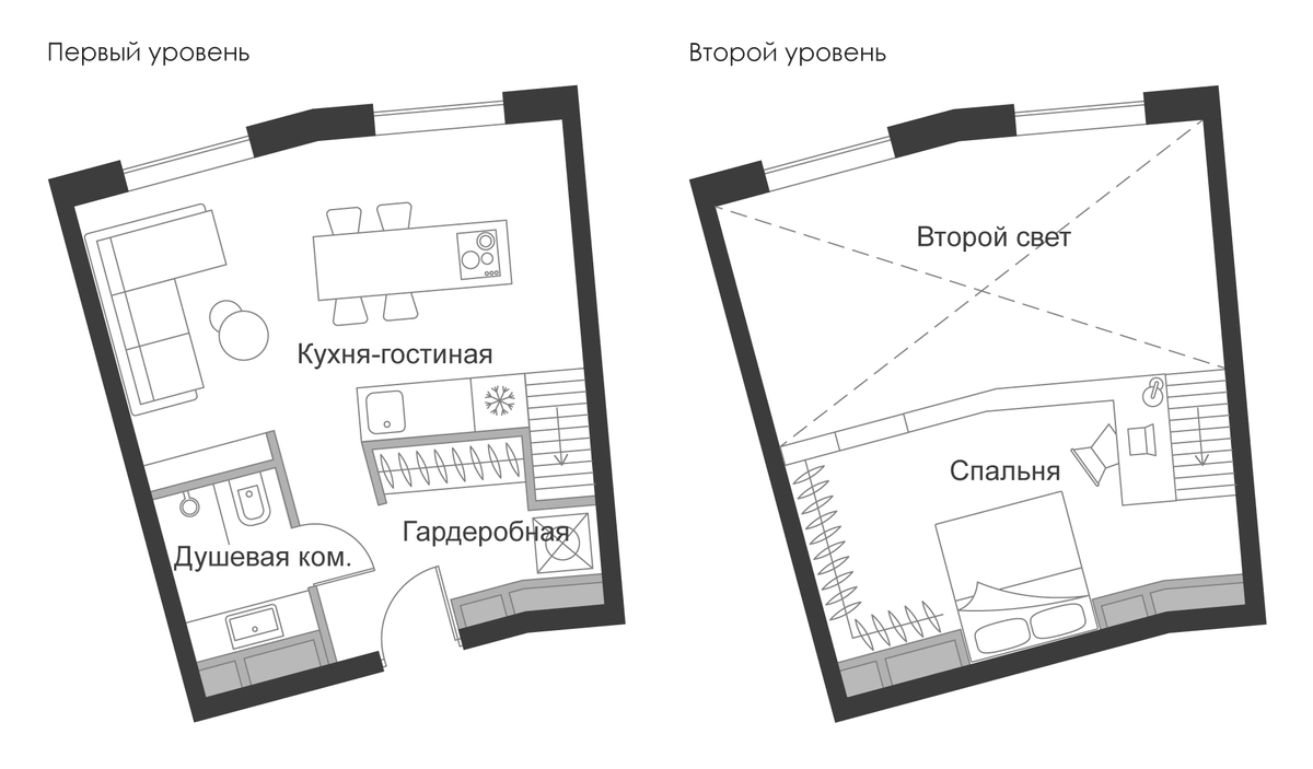 Планировка свободная планировка 31.2 м² в ЖК «Дом Чкалов», корпус Б