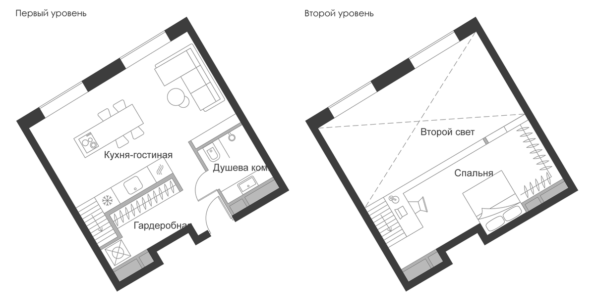 Планировка свободная планировка 39 м² в ЖК «Дом Чкалов», корпус А