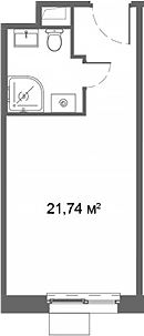 Планировка Студии 21.74 м² в ЖК «Ситимикс», корпус 4