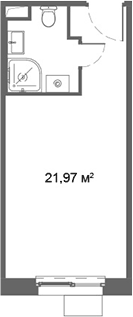 Планировка Студии 21.97 м² в ЖК «Ситимикс», корпус 5