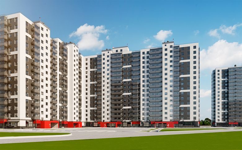 Десятка — Первые этажи корпусов отданы под коммерцию — красные витрины