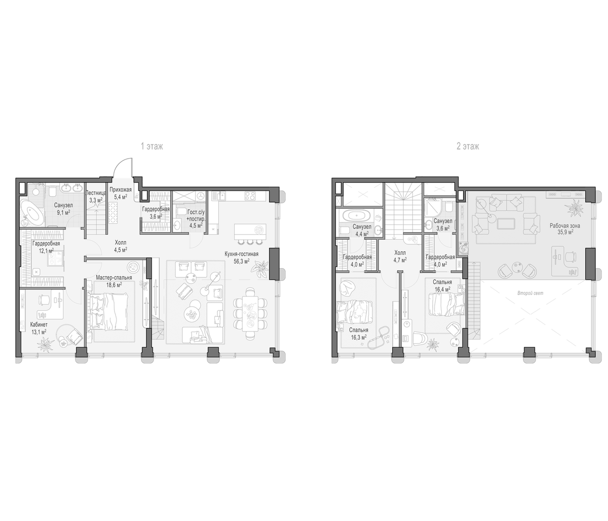 Планировка 5Е-к.кв 187.9 м² в ЖК «Дом Палашевский 11», корпус 1