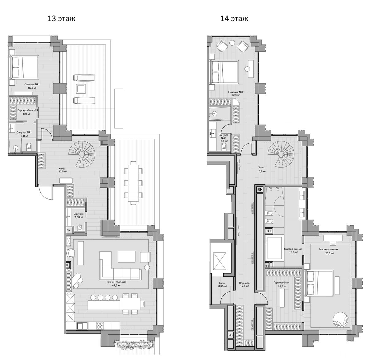Планировка евро-4 (4Е) 269.41 м² в ЖК «Форум», корпус 1