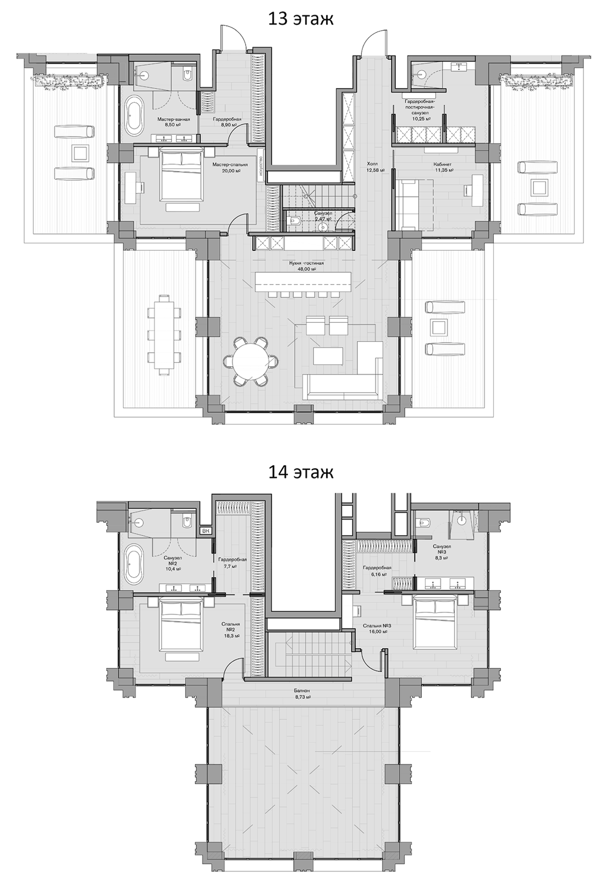 Планировка 5Е-к.кв 256.69 м² в ЖК «Форум», корпус 1