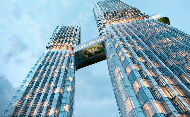 ЖК «ХАЙДАУТ»: две башни с мостом — разбор