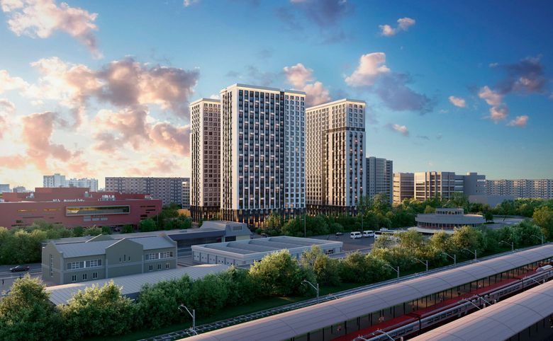 КИТ — Честный ракурс: три корпуса над низкой застройкой, а на пере