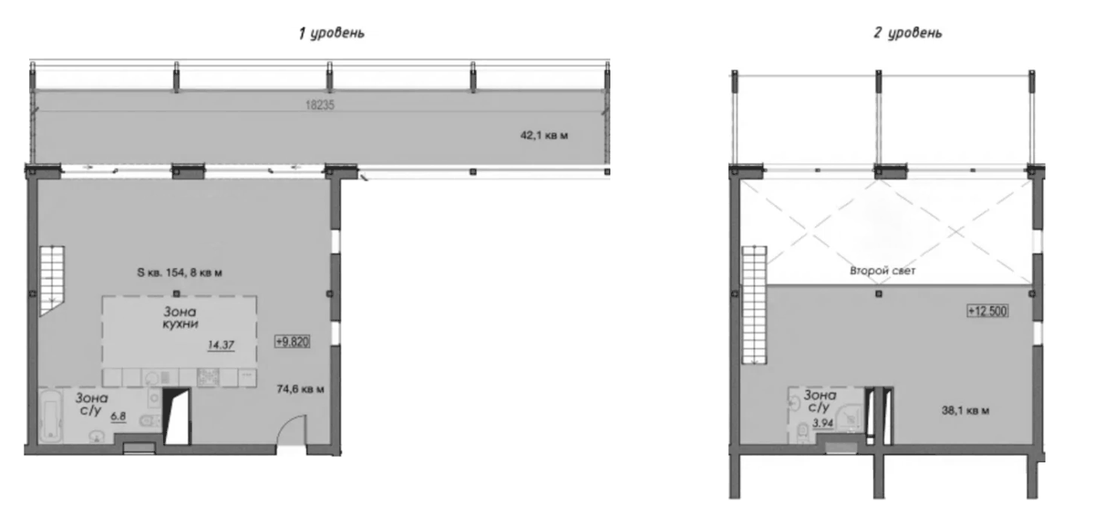 Планировка свободная планировка 154.8 м² в ЖК «Лофт-апартаменты Fabrik», корпус 1