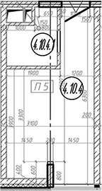Планировка свободная планировка 18 м² в ЖК «МФЗ Сантерра», корпус 1