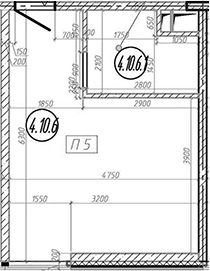 Планировка свободная планировка 28.1 м² в ЖК «МФЗ Сантерра», корпус 1