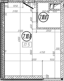 Планировка свободная планировка 28.2 м² в ЖК «МФЗ Сантерра», корпус 1