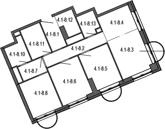 Планировка евро-4 (4Е) 70.7 м² в ЖК «Новые Смыслы», корпус 4