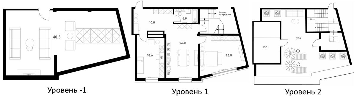 Планировка свободная планировка 86.5 м² в ЖК «RIVER HOUSE Щелково», корпус 1
